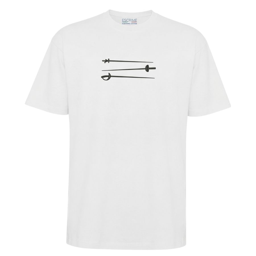 T-shirt Oversize Lifestyle 3 Lames BLANC